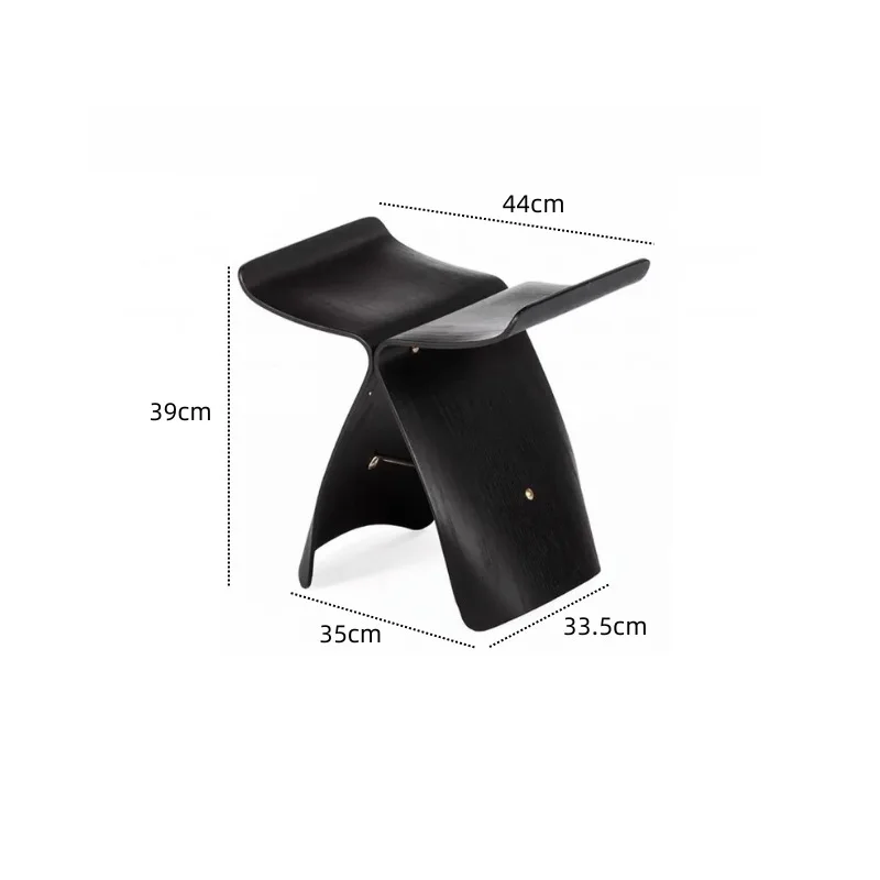 Wholesale Curved Wood Small Stool Modern Outdoor Plywood With Veneer Veneer Bent Plywood Stool CJ-383
