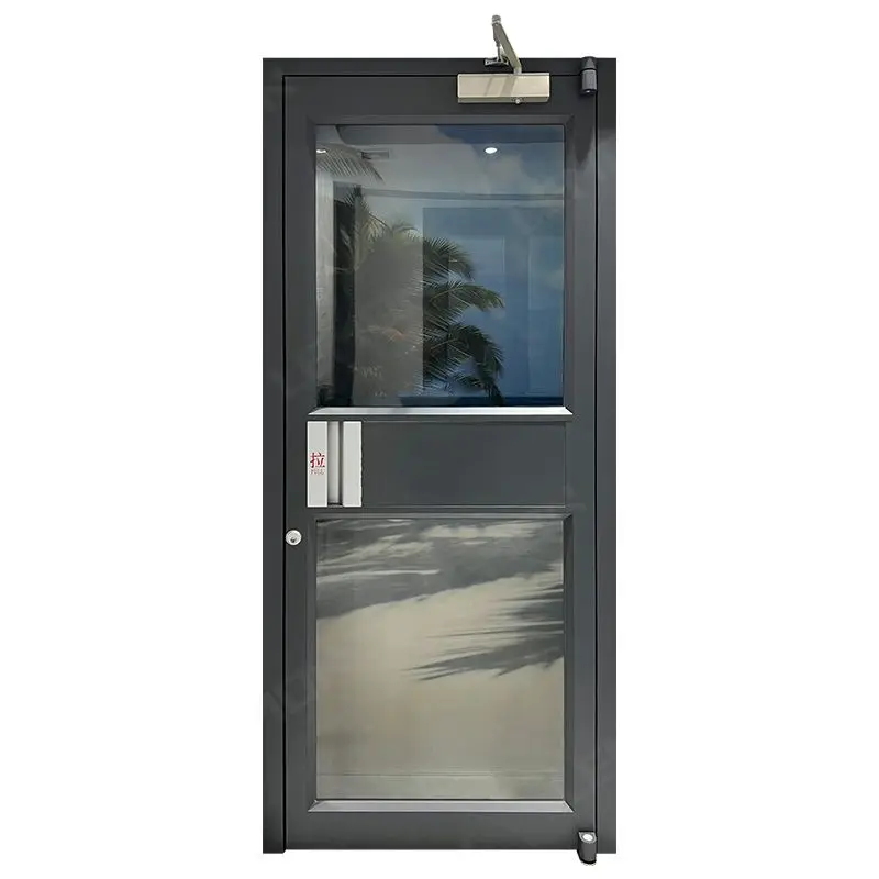 Heavy Duty Restaurant Aluminum Frame Exterior Glass Commercial Front Entry Door Double Swing