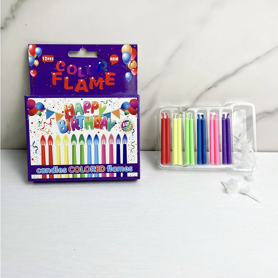 Wholesale Flame 12 Pieces Creative Candle High Top Candle Happy Birthday Party Cake