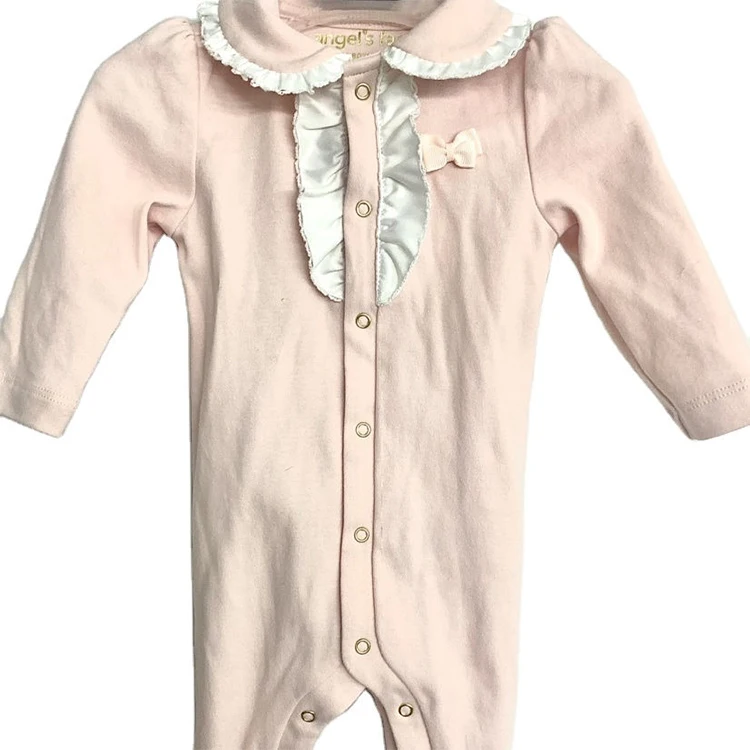 2024 new pure cotton baby Jumpsuit custom printed bow spring and autumn long sleeve neutral wind climbing suit