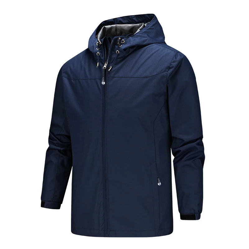 Custom Logo Waterproof Windbreaker Jackets With Hoodie Mens Windbreaker Suit