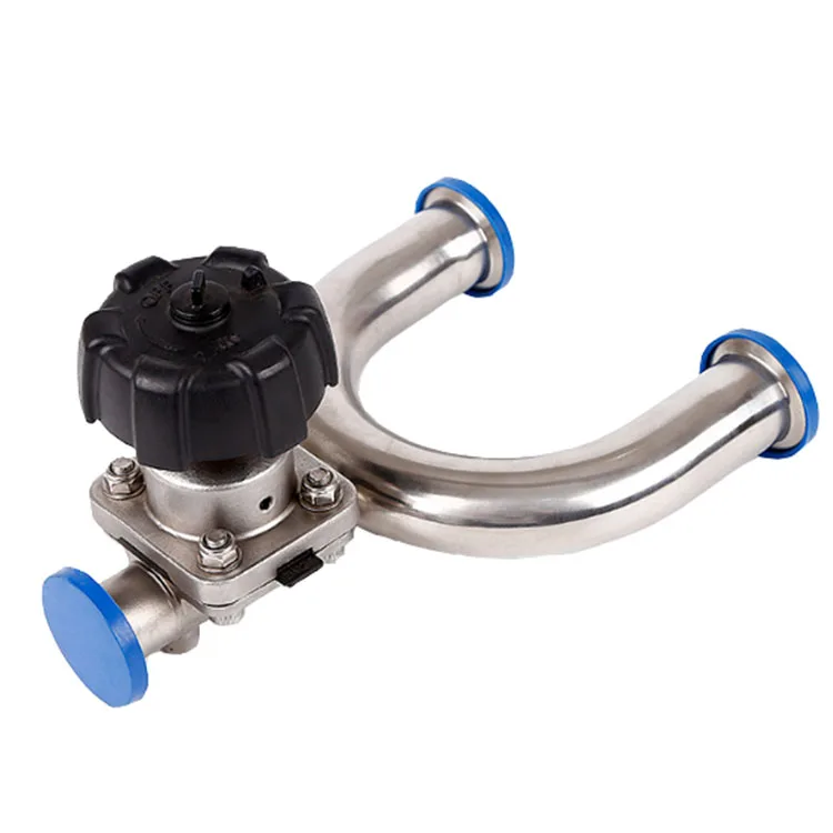 Food Grade Manual SS316L Stainless Steel Tri Clamp Sanitary U-Type Diaphragm Valve