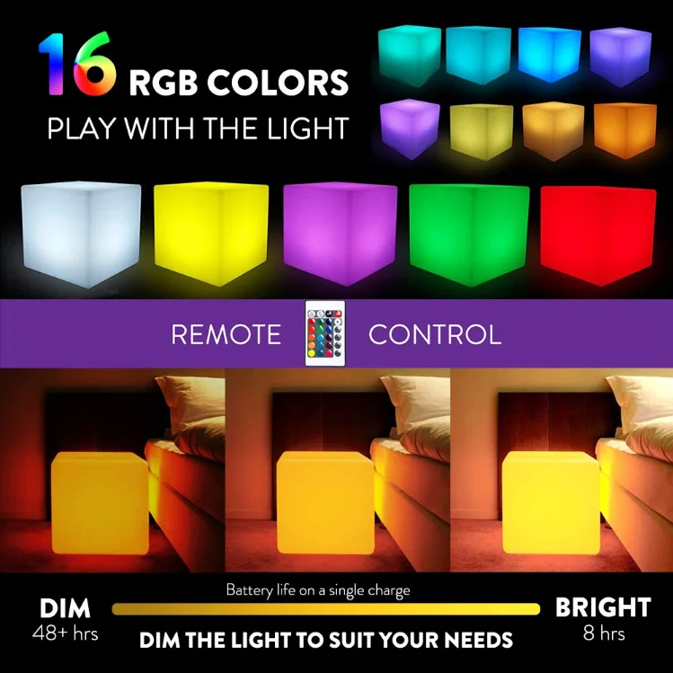 16 видов цветов светодиодный куб RGB IP65 плавающий бассейн свет Водонепроницаемый Свет