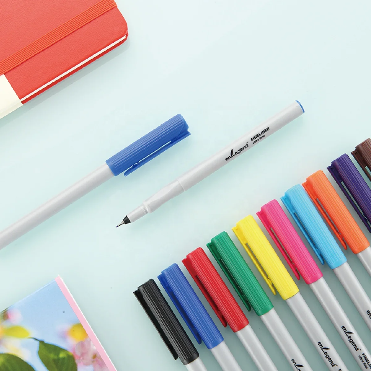  Лидер продаж 2020 года Нетоксичная многоцветная перьевая ручка Fineliner пластиковая с подарочной