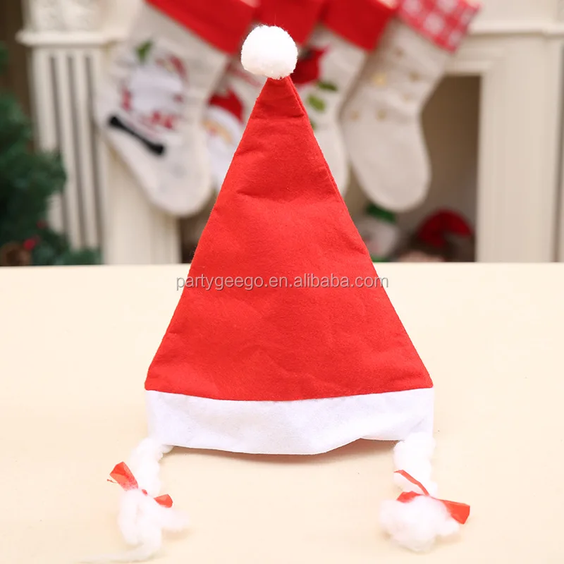 Рождественский красный плюшевый подарок шляпа домашнее животное Санта рождество аксессуар