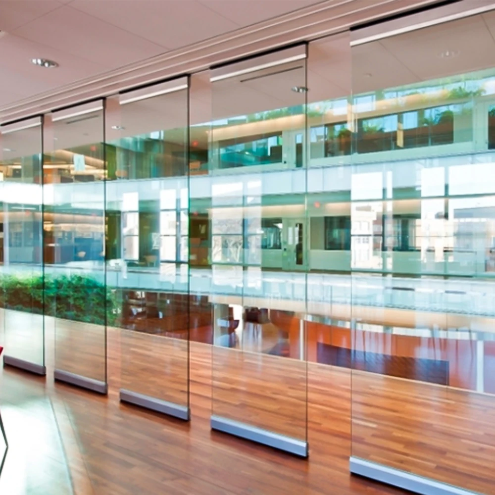 Egood office glass partition wall  aluminum exterior silding folding door