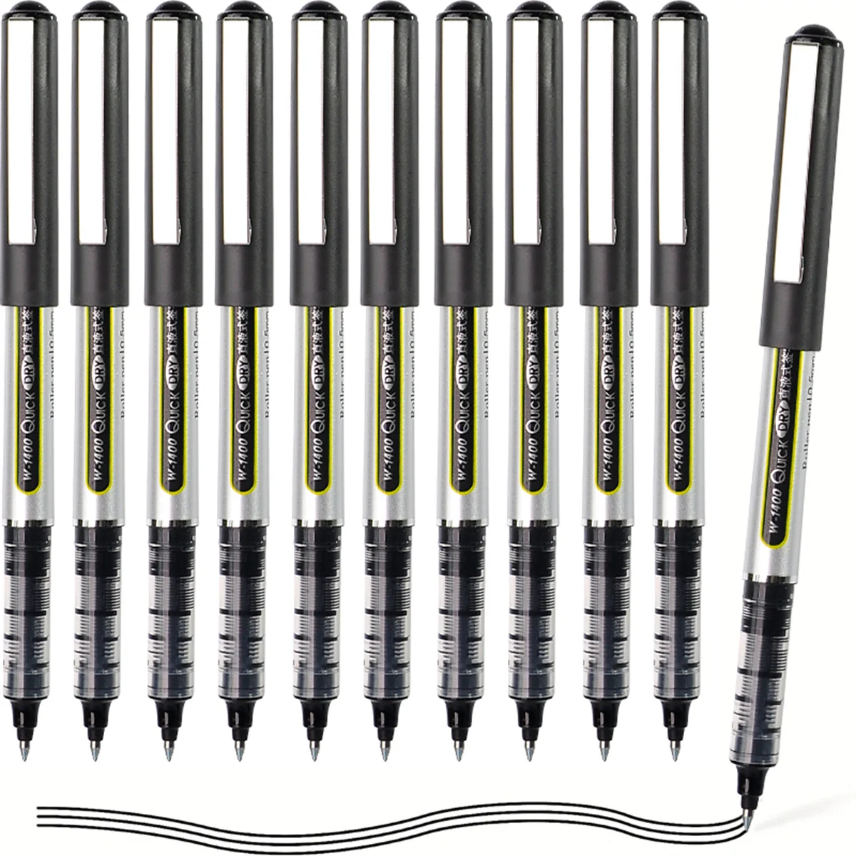 WQN Wholesale 0.5mm Gel Pens Straight Liquid Quick Drying Roller Pen in Office Signature Black Blue Red Ballpoint Pen Styles