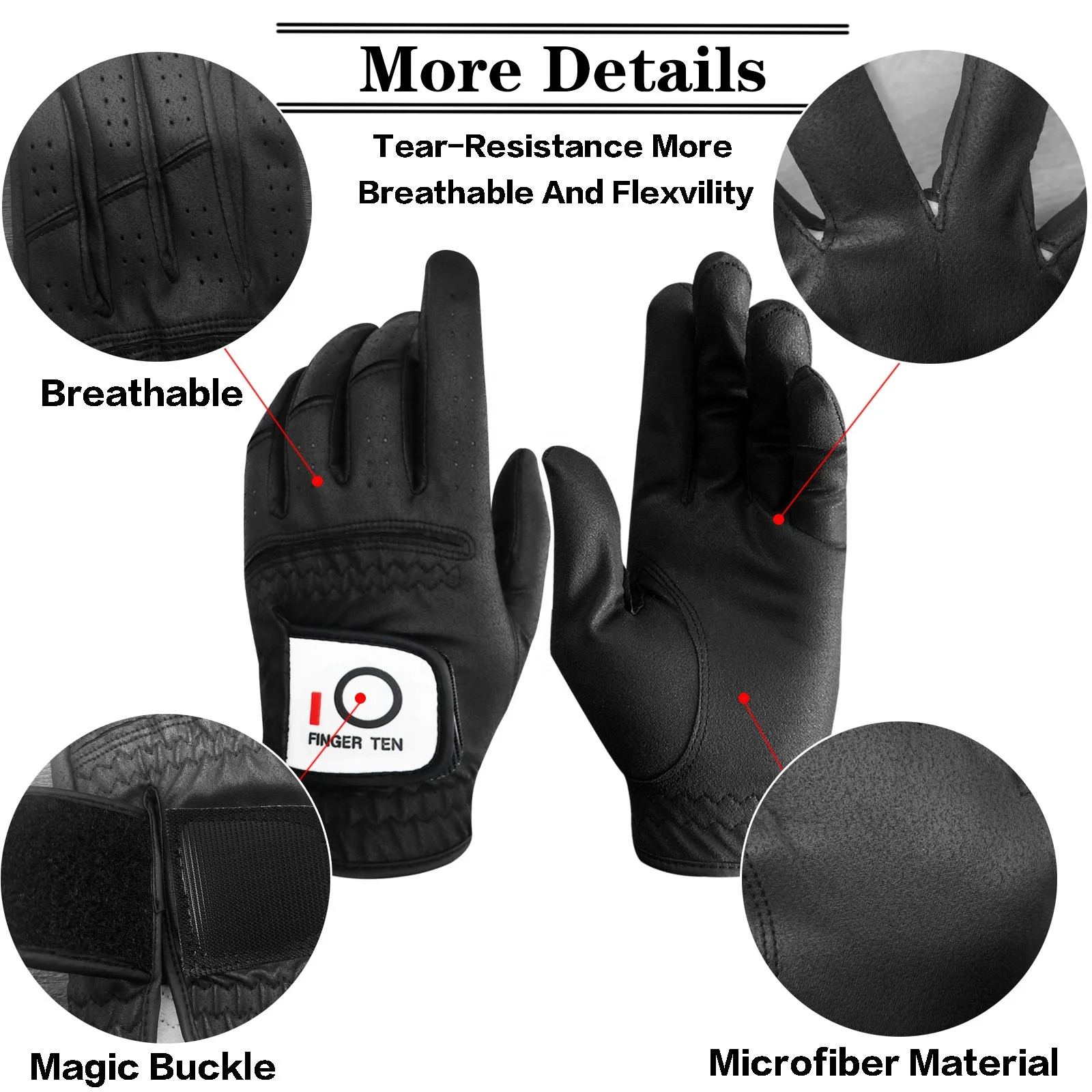 Custom Logo Golf Gloves All Weather Custom Logo Microfiber Durable Left Hand Lh Right Hand Rh