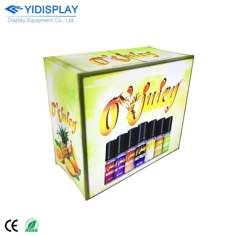 Custom double side indoor trade show floor standing portable aluminum frame fabric lightbox display advertising LED light box