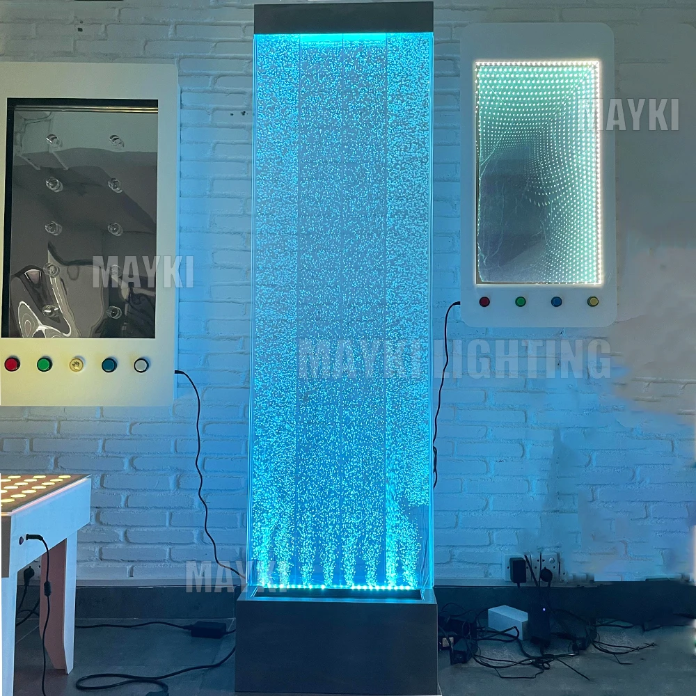 Color Changing Home Water Fountain Sensory Lights Panel Bubble Tube Interactive Sensory Room Aquarium Bubble Tube