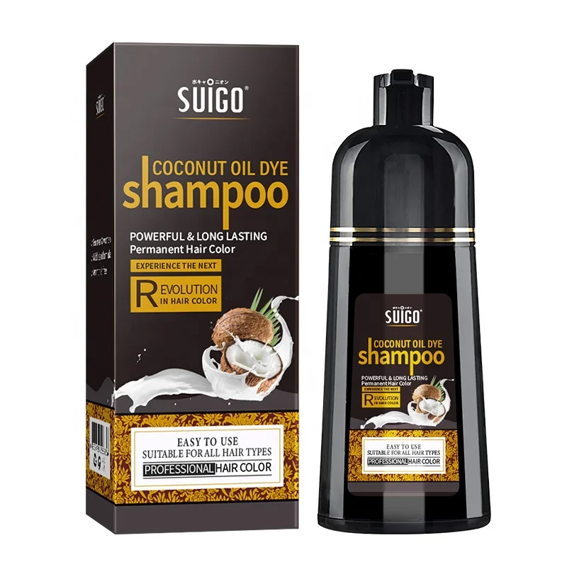 OCCA Personal Salon Use Covering Gray Permanent Treatment Nourishing Coconut Oil Natural Herbal Black Hair Color Dye Shampoo