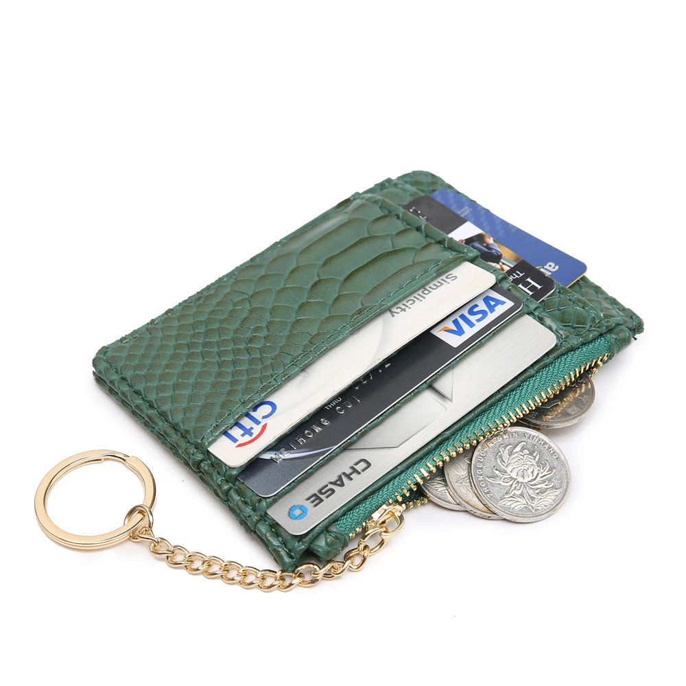 2020 New Fashion Hot Sale PU leather Snake Pattern tassel ID card holder Credit Card Wallet Keychains Key Ring Purse (1600126072452)