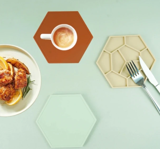 Silicone Hexagon Mat Silicone Heat Resistance Pot Holder Trivet Mat