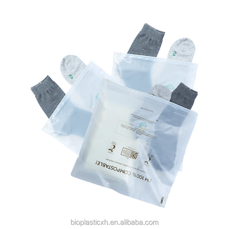 Free samples bio degradable custom cornstarch eco-friendly zipper zip lock biodegradable compostable plastic bag