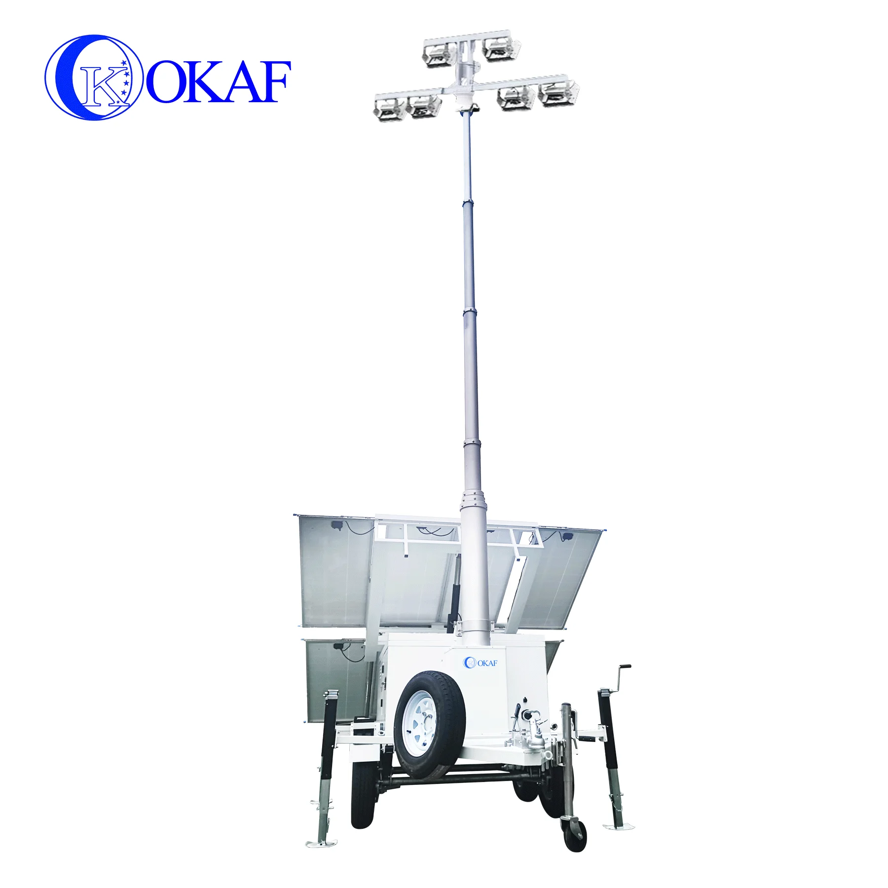 Outdoor mobile light tower led trailer used in quarry open pit stone pit