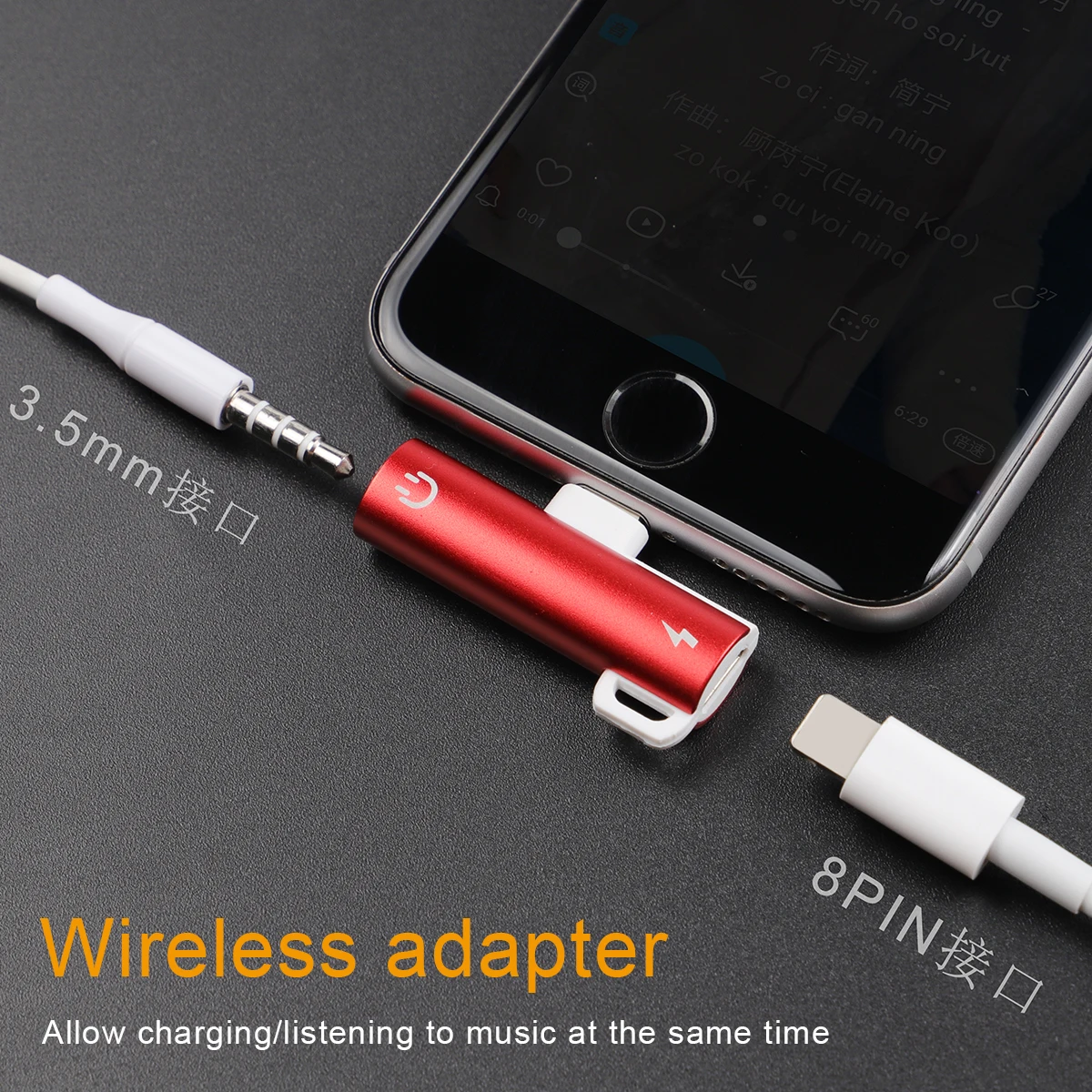 For IOS Audio Cable Adapter Earphone For Lighting to 3.5mm 2 in 1 Headphone Jack Aux Cable Converter For iPhone 7 8 plus X 11 12