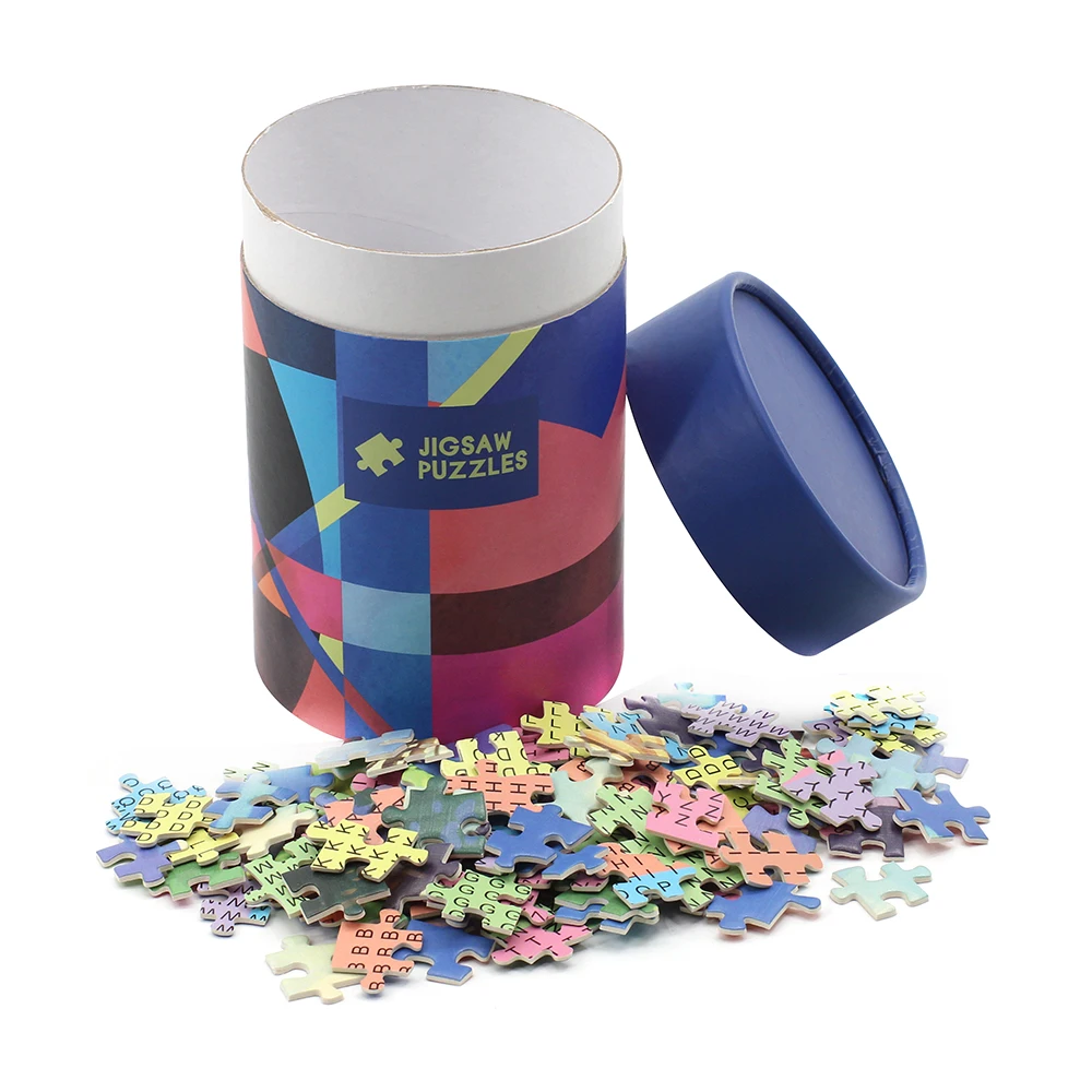 OEM ODM printing colorful   cardboard1000pcs paper tube jigsaw puzzle for adult puzzle