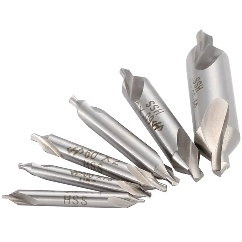 6pcs HSS Combined Center Drills 60 Degree Countersink Angle Bit Set 1.0mm 1.5mm 2.0mm 2.5mm 3.5mm 5mm Metal Drill Bit