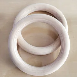 Fitness Strong Roman 28Mm 32Mm Birch Wooden Gymnastic Rings With Numbered Straps For Adult