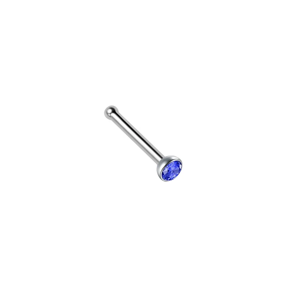 20 gauge stainless steel nose pin nose ring with crystal stone piercing jewelry