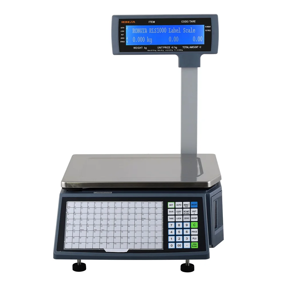 RS232 Lan Wireless Barcode Electronic Weighing Scale 30kg for Supermarket