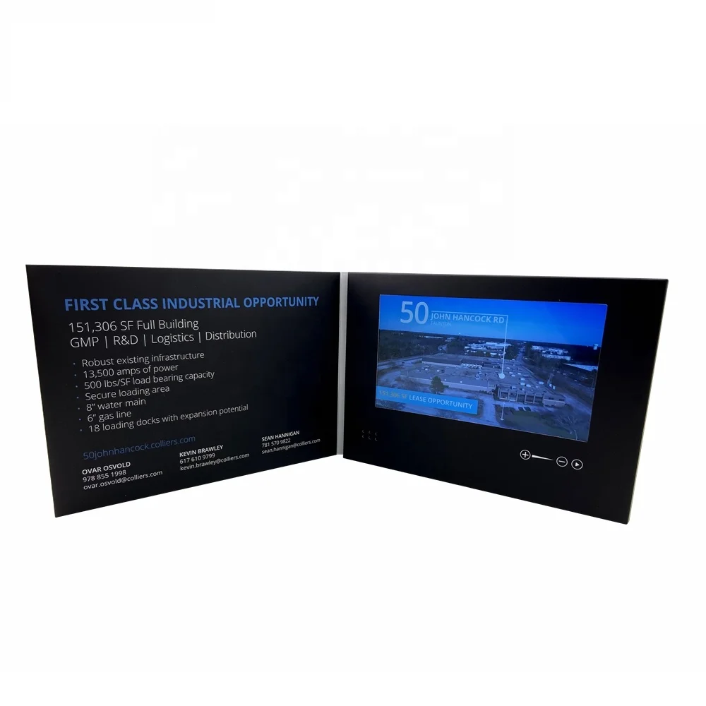 Video Brochure Greeting Business Card Gift Brochure Card Invitation Video Box Book Lcd Screen 7 Inch Paper Europe Flower 4 Color