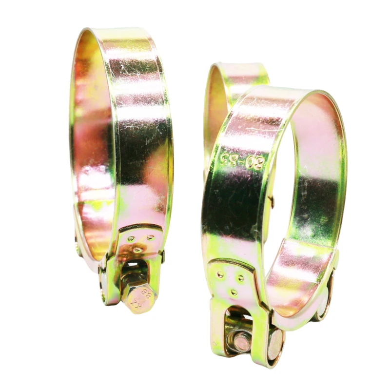 Yellow Galvanized Iron Heavy Duty Hose Clamp Single Bolt European Style Hose Clamp