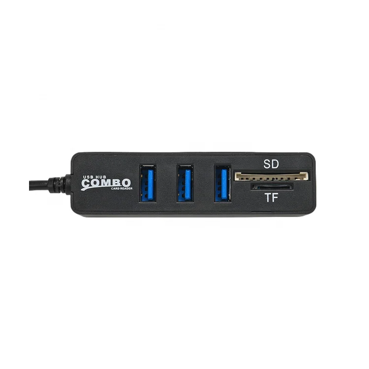 usb 2.0  3 port 5 in 1 hub usb data transfer SD TF card reader combo for Macbook PC