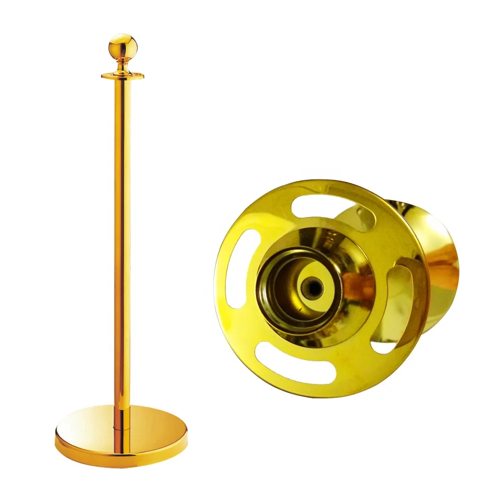 Belt Stanchion Queue Stands Safety Round Ball Crowd Control Stainless Steel Barrier