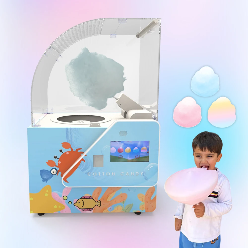 Four colors 60s commercial portable mini semi automatic cotton candy food machine cotton candy makers for kids