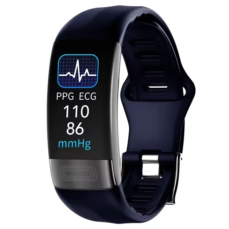 Sport Smart Bracelet with Sleep Tracker Compass Calendar-Silica Gel Band iOS Compatible blood pressure P11Plus smart watch