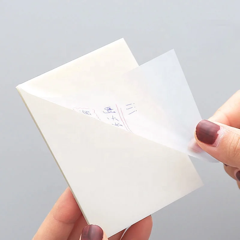 School business white square pet 50 sheets per pad self small round semi clear color customised gifts transparent sticky note