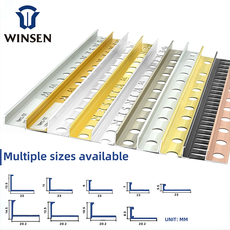 L Shape Tile Trim 90 Degree Angle Corner 8MM 10Mm 12Mm Customized Aluminium Tile Trim