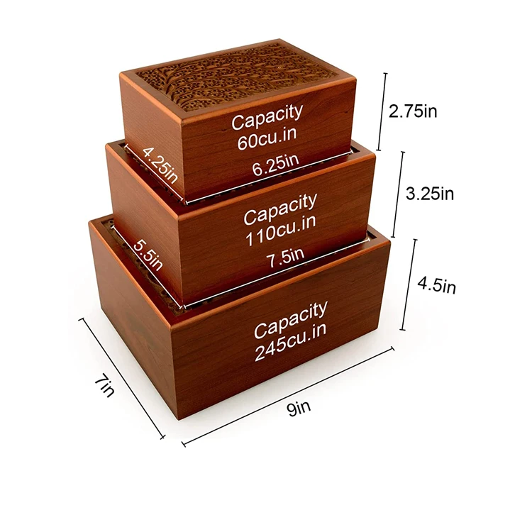 WDF Factory Wholesale cinerary casket for  pour animaux cremation wholesale wooden for dogs bamboo pet urns for small animals