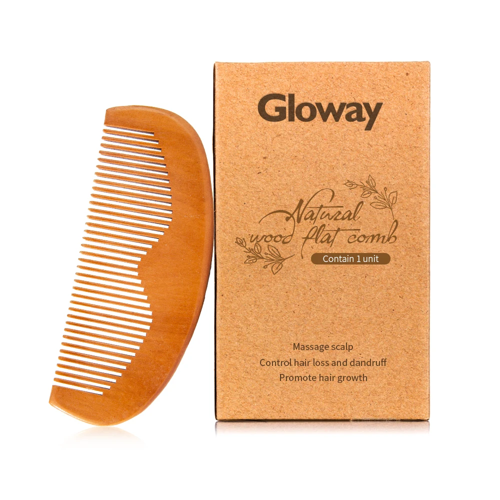 Fine Coarse Teeth Pocket Hairbrush Eco-Friendly Natural Wood Hair Comb Handmade Common Wooden Detangling Comb For Hairs & Beard