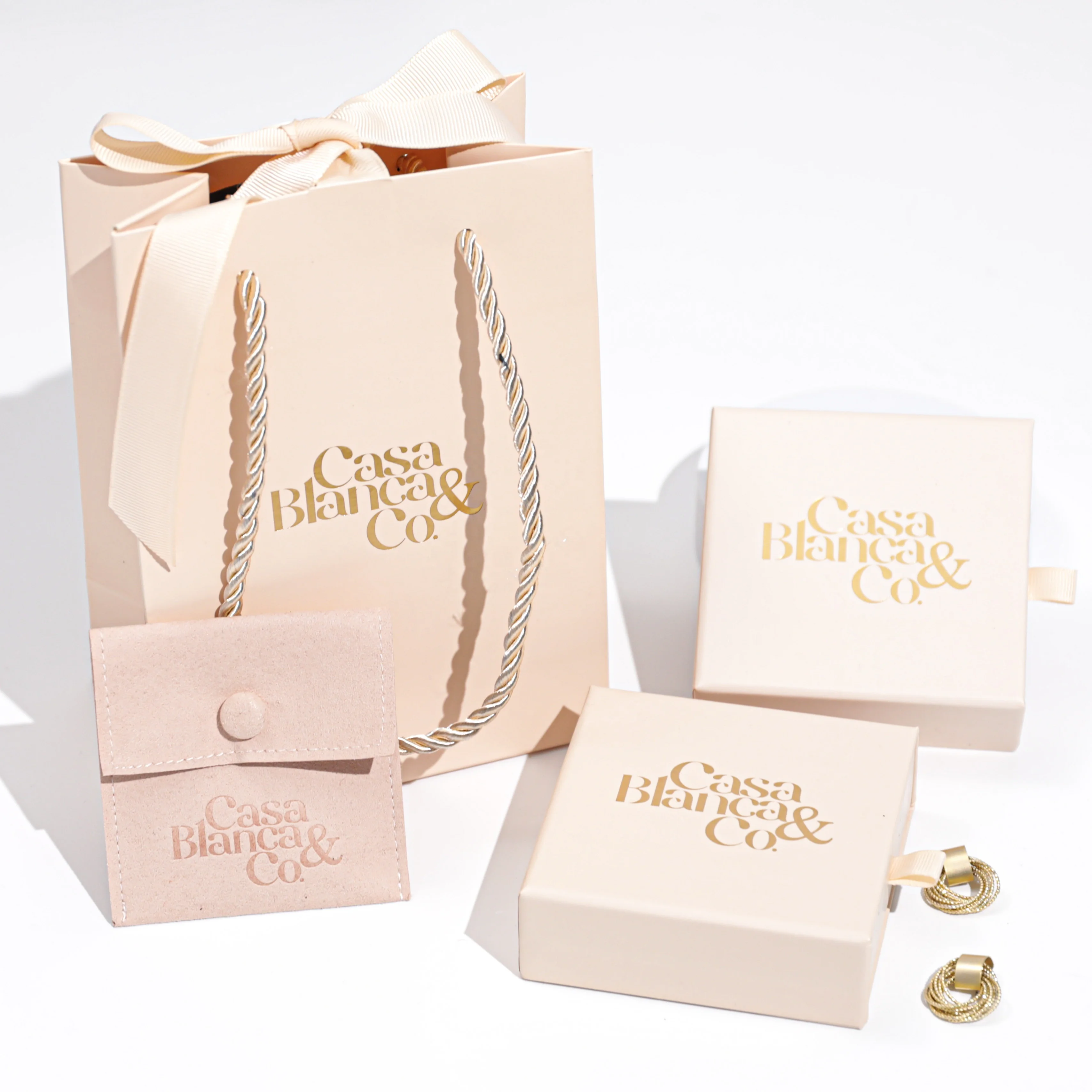 Nice paper bag with logo print with jewelry paper box