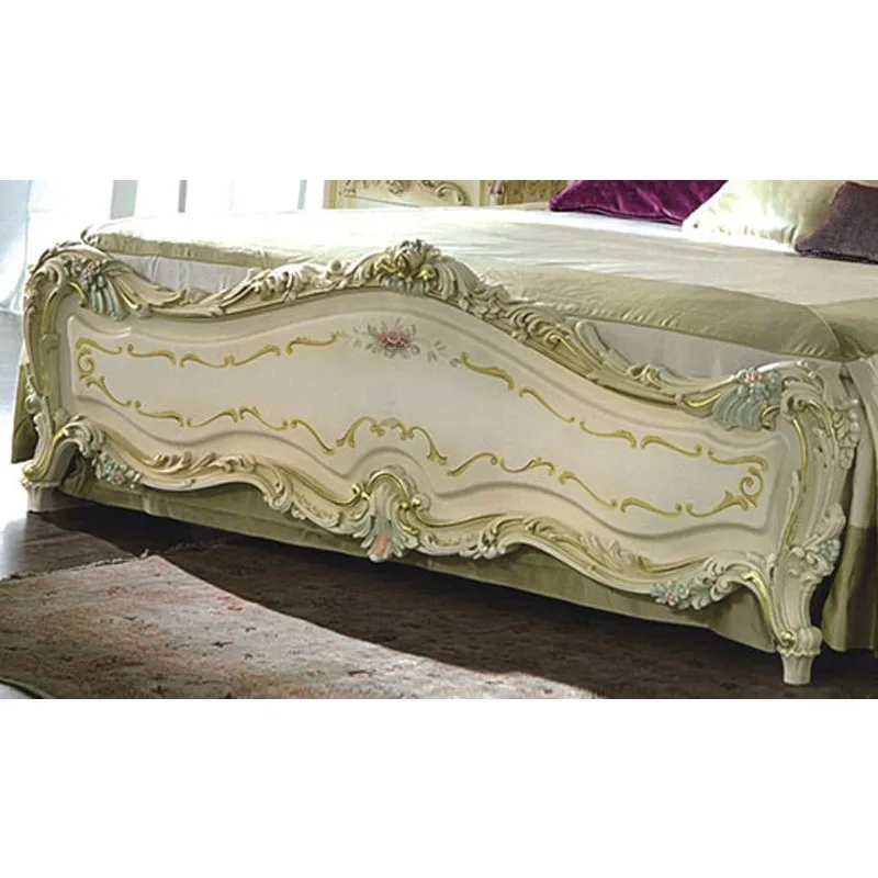 Hot selling European Luxury Classic Wooden Leather Gold Royal Beds Bedroom Furniture