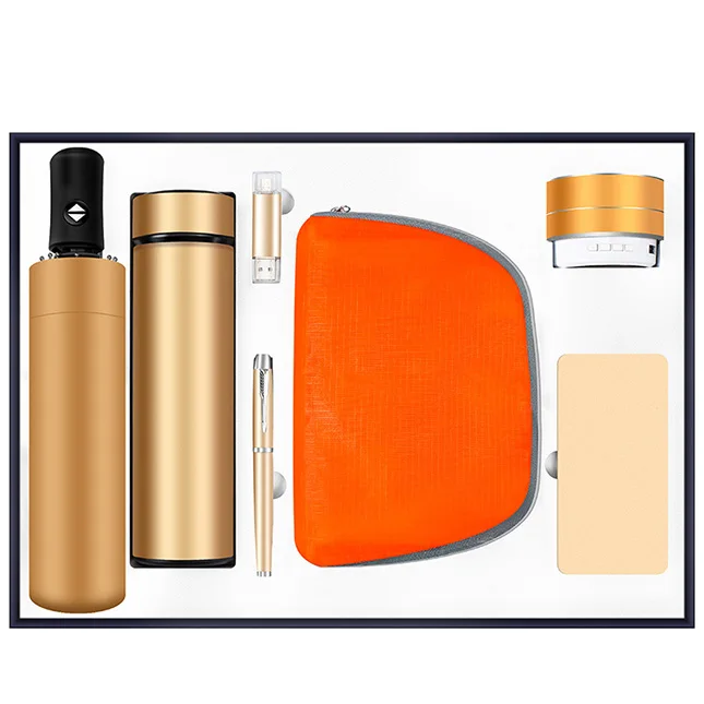 Wholesale 2023 New Idea New Product Custom Gift Set Umbrella Vacuum Cup USB Pen Business Party Gift