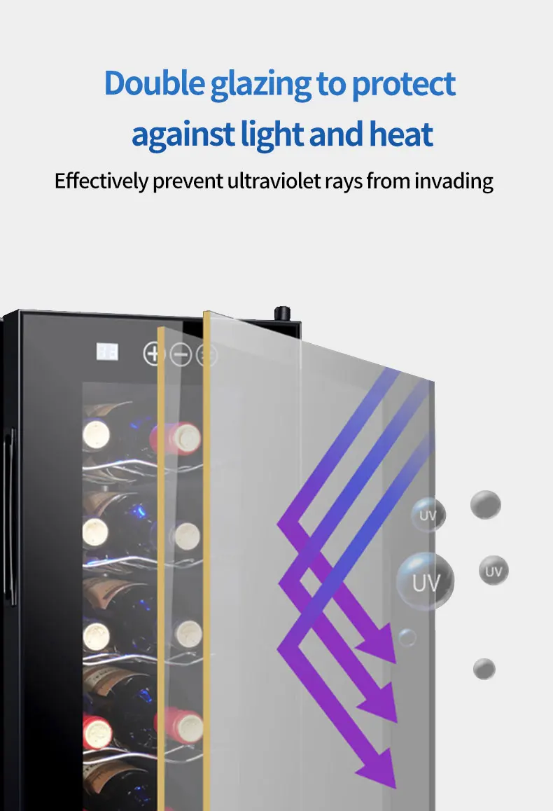 Vanace Good Portable Semiconductor Stainless Steel Fridge Bottle Cabinet Wine Cooler