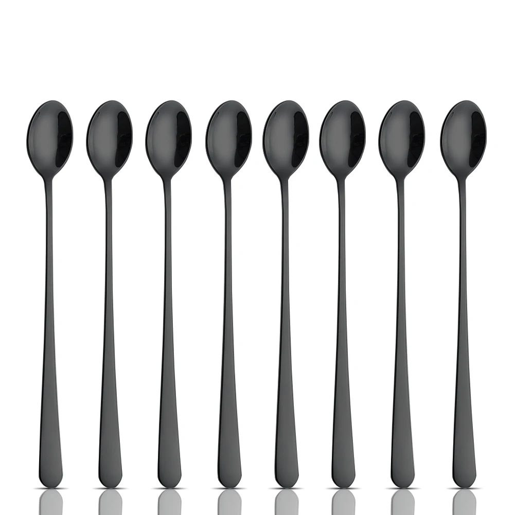 Точечные товары, наборы ложек с длинной ручкой, десертная чайная ложка для меда, мороженого, кофейная ложка из нержавеющей стали