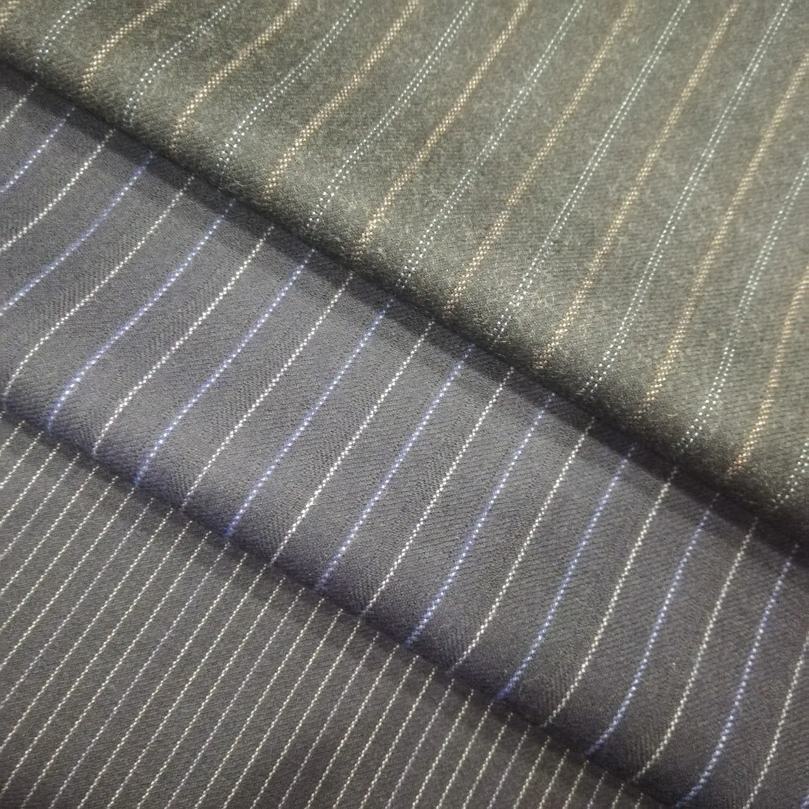 Stripes Garment Stripe COMBED Wool  Polyester Blended Fabric