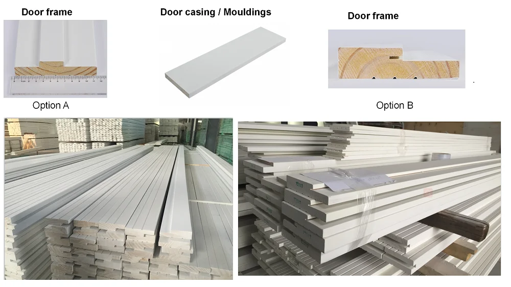 American market interior 4 9/16 inch width white primer solid pine wood door frame