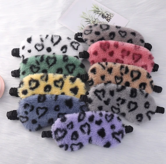 Плюшевая маска для глаз с леопардовым принтом и любовью из кроличьей шерсти домашнего затенения защиты в наличии