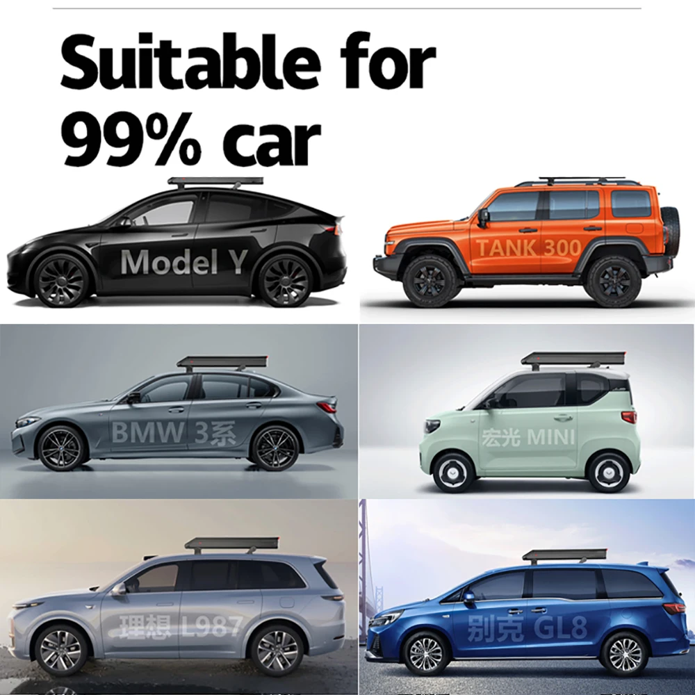 FEAMONT Hot Selling 3.8m Portable Anti-UV Automatic Folding Sun Shade Covering Rooftop Car Cover Car Umbrella