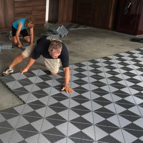 anti slip  garage floor tiles interlocking plastic for car parking pvc pp garage floor tiles