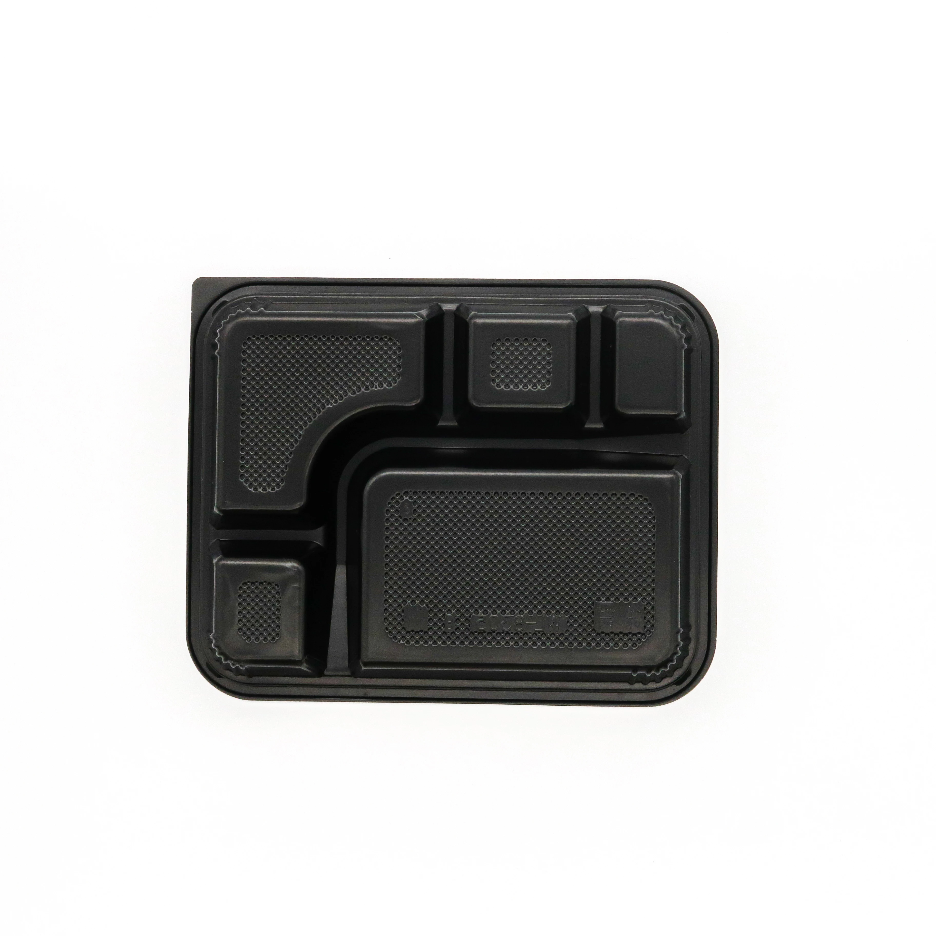 China Custom Classic Travel Clear Stackable Square Reusable Food Container Recycled Plastic Bento Lunch Box