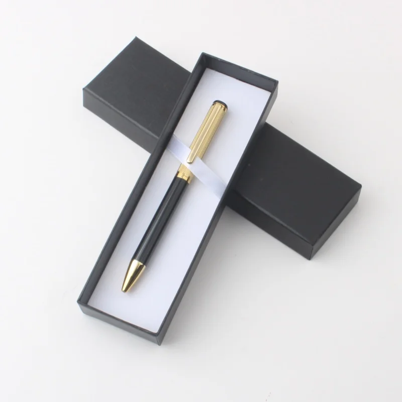 WenYi Hgh cost performance promotion beautiful short fiber pen with gift box small metal ballpoint pen