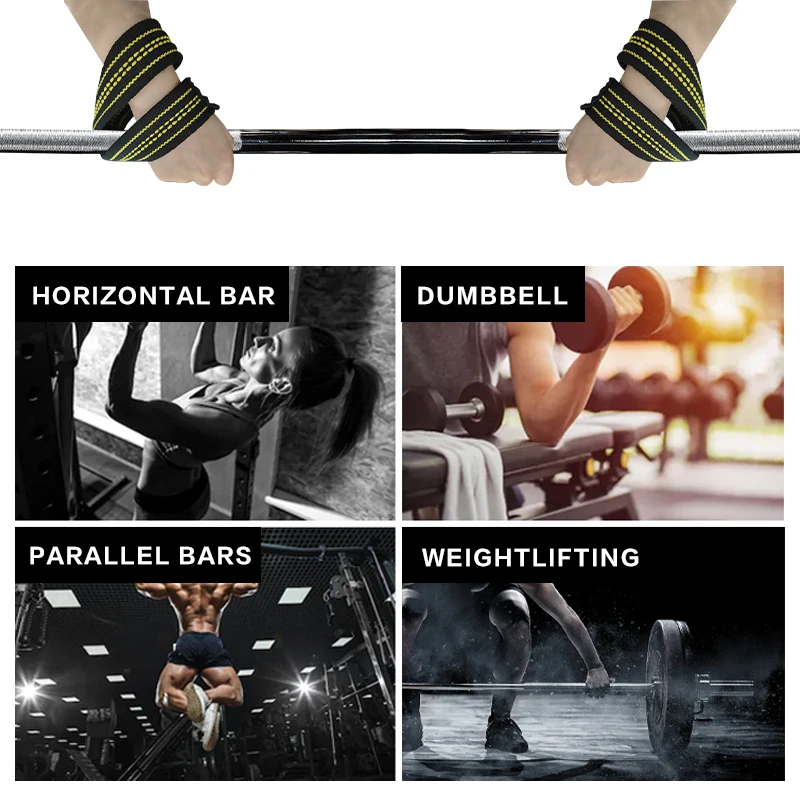 Wholesale Custom Logo Gym Training Weightlifting Wrist Straps Figure 8 Heavy Duty Weight Lifting Straps