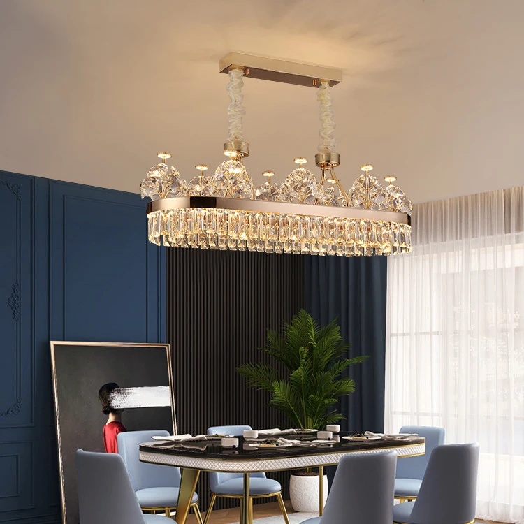 Morden Luxury Gold Decoration Villa Hotel Lobby Crystal Led Ceiling Chandeliers Pendant Light