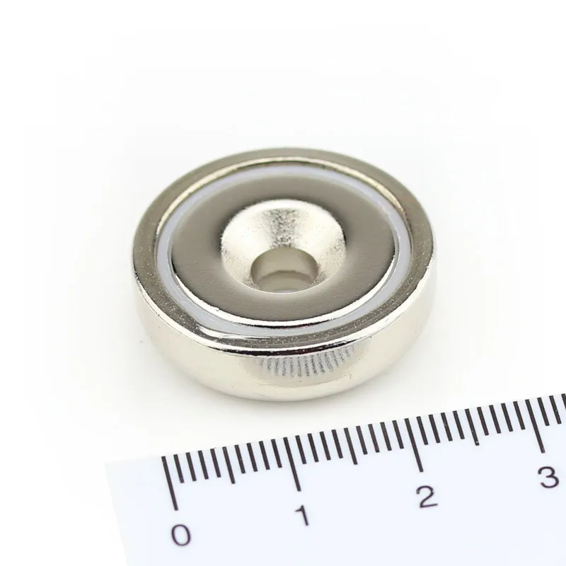 D25*7mm 25kg Monopole Powerful Strong Neodymium Cup Shape Magnetic Pot Magnet with Stainless Steel Housing